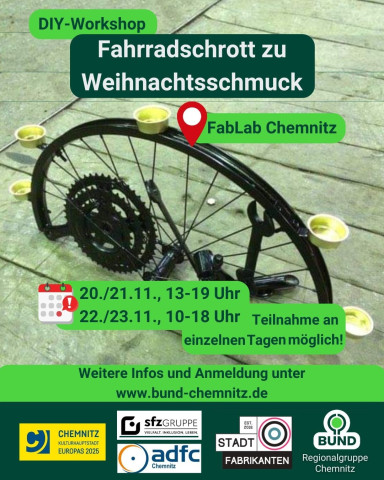 Fahrradschott zu Weihnachtsschmuck